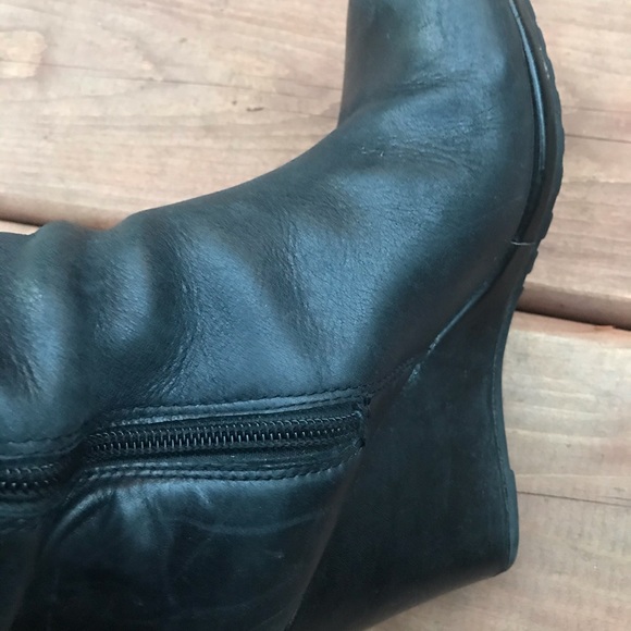 Tall wedge leather boots - Picture 3 of 8